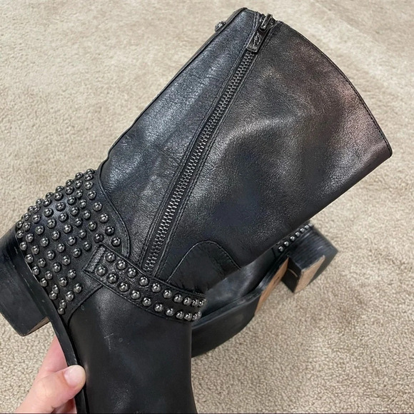 Vince Camuto Signature WARIS Moto Boots BLACK GUNMETAL - Picture 6 of 13